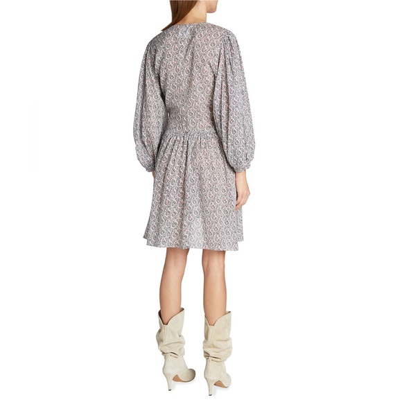 Étoile Isabel Marant Marili Ruched Blouson-Sleeve Dress, Size US4|FR34 New w/Tag - Picture 3 of 10